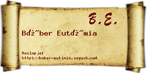 Báber Eutímia névjegykártya